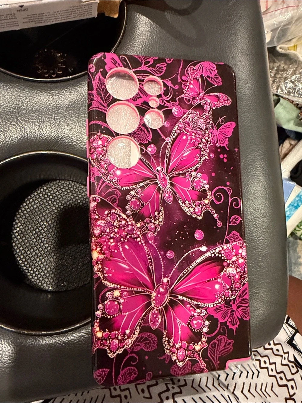 iP 16 Pro Clear Protective Phone Case - Pink Accent